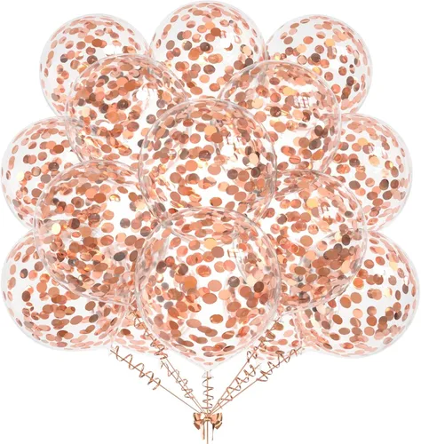 Vista 20 de 50 globos de confeti de papel de aluminio verde aguacate, globos de látex de 12 pulgadas con confeti verde aguacate en el interior para cumpleaños