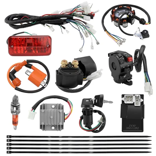 Vista 11 de PRO BAT Complete Electrics - Kit de arnés de cableado de 4 tiempos, 8 bobinas, estator CDI, luz trasera para 150 cc, 200 cc, 250 cc, 300 cc, 4