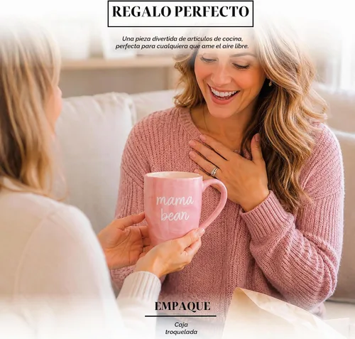 Vista 3 de Pavilion - Taza de café grande de cerámica con diseño de texto "Mama Bear", compatible con microondas y lavavajillas, tazas altas de café o té