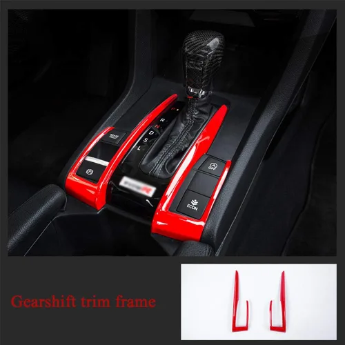 Vista 2 de XITER Panel de engranajes de fibra de carbono y plástico ABS, decoración de caja de cambios, accesorios para Honda 10th Civic 2016 2017 2018 2019