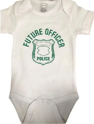 Vista 2 de Futuro oficial de policía bebé mameluco body bebé de una pieza policía baby shower
