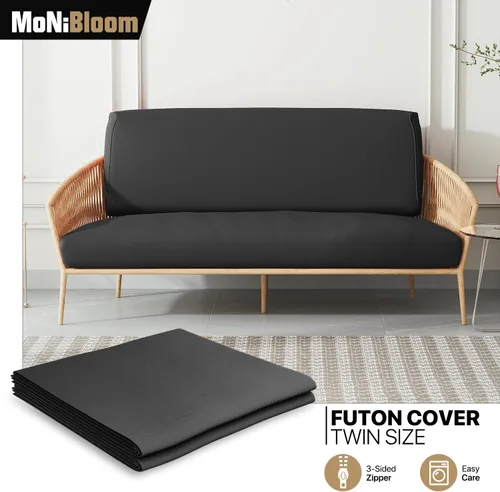 Vista 9 de MoNiBloom Funda elástica para futón individual, sin brazos, funda para sofá sin brazos, protector de muebles, funda lavable con cremallera