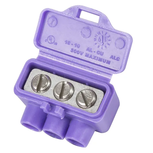 Vista 10 de King Innovation 95015 AlumiConn - Conector de cable, paquete de 10, morado, conteo