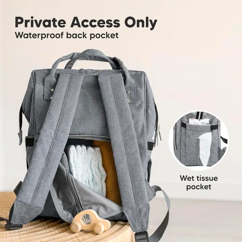 Vista 5 de KeaBabies - Mochila pañalera grande impermeable para viajes