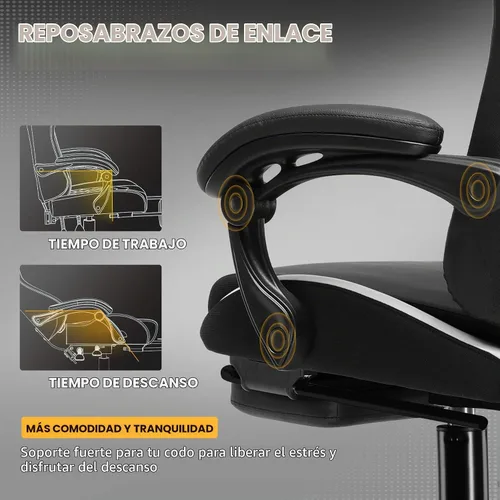 Vista 6 de GTPLAYER Silla de juegos con cojín de resorte de bolsillo, silla de oficina de cuero con respaldo alto ergonómico y soporte lumbar para aliviar