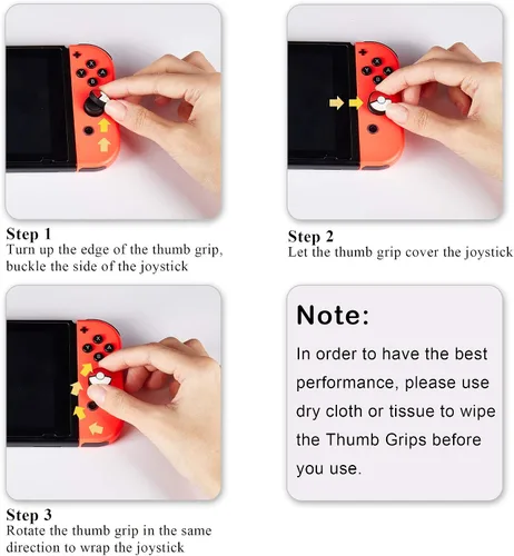 Vista 7 de FUNLAB Juego de empuñaduras para el pulgar compatibles con consola Nintendo SwitchOLEDLite, tapas analógicas de silicona para controladores