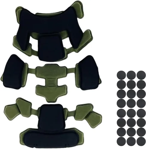 Vista 7 de ATAIRSOFT Juego de almohadillas protectoras tácticas para casco de repuesto universal de espuma de memoria interna, compatible con Segunda