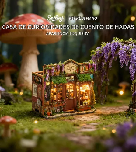Vista 4 de Spilay - Kits de manualidades para rincón de lectura DIY para adultos, kit de rincón de lectura de cuento de hadas con luz LED, rompecabezas