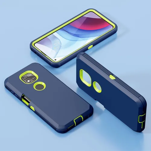 Vista 6 de Jiunai Funda para Moto G Power 2021, 3 piezas, armadura resistente, a prueba de golpes, híbrida de doble capa, protección contra caídas, resistente