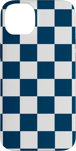 Vista 14 de Checkered Navy Blue and White Checkerboard Case for iPhone 17