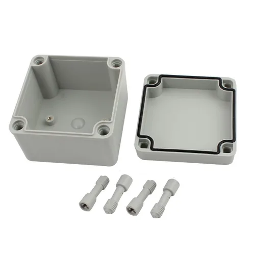 Vista 2 de 3.937 x 3.937 x 2.953 in Caja de conexiones para proyectos eléctricos, IP65, impermeable, ABS, bricolaje, carcasa para exteriores, gris