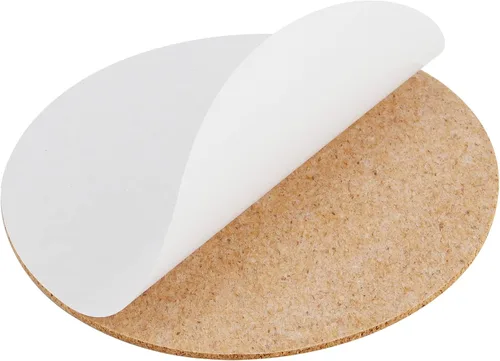 Vista 5 de SHEUTSAN 240 piezas de corcho autoadhesivo redondo de 4 x 4 pulgadas, hojas de respaldo antideslizantes en blanco para posavasos, decoración
