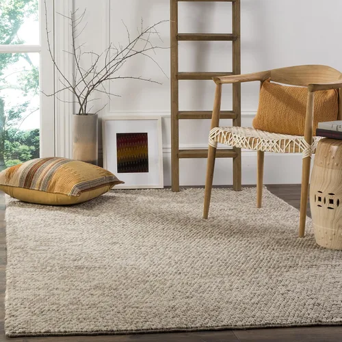 Vista 42 de SAFAVIEH Natura Collection - Alfombra decorativa, 2 x 3 pies, color beige, mezcla de lana hecha a mano, diseño texturizado, ideal para pasillo