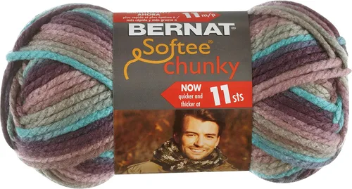 Vista 37 de Ovillo sólido Bernat Softee Chunky, Acrílico, Rojo Berry, Paquete de 1
