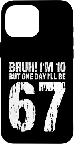 Vista 19 de Bruh I'm 10 But One-Day I'll Be 67 Retro 10th Birthday Kids Case for iPhone 17