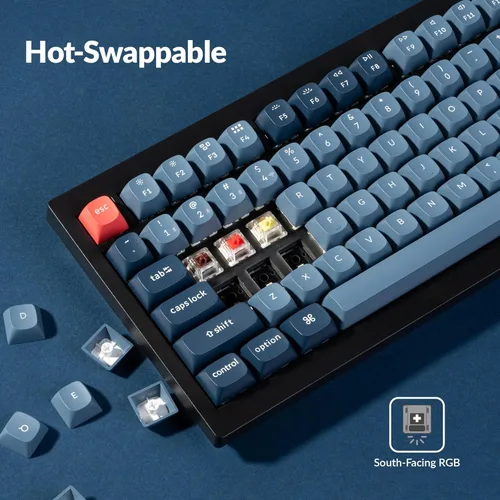 Vista 8 de Keychron V1 Max 75% Teclado Mecánico Personalizado RGB, 2.4Ghz/Bluetooth 5.1/Cable QMK/VIA Macro Programable Intercambiable en Caliente Interruptor