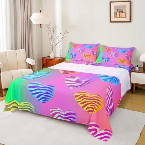 Vista 10 de Erosebridal Juego de sábanas tamaño individual color gris y blanco y verde azulado, juego de sábanas de arte abstracto, juego de sábanas estéticas