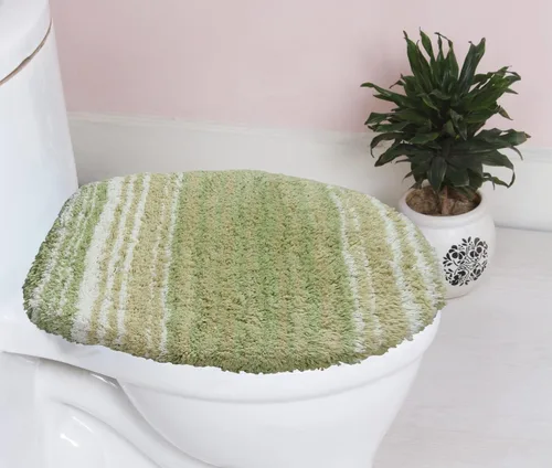 Vista 40 de Home Weavers Gradation Collection - Alfombra de baño 100% algodón, suave y absorbente, antideslizante, lavable a máquina, rectangular, 17 x 24 Beige