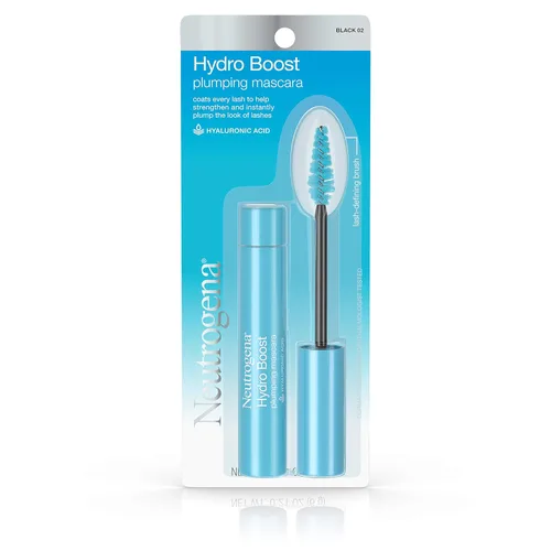 Vista 2 de Neutrogena Hydro Boost - Máscara de pestañas enriquecida con ácido hialurónico hidratante, vitamina E y queratina para pestañas secas o quebradizas