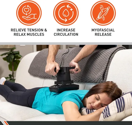 Vista 4 de Body Sport Masajeador Profesional de Doble Velocidad Terapéutico y Vibración para Alivio del Dolor y de los Músculos Adoloridos – Herramienta