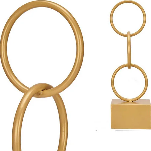 Vista 3 de Figura Decorativa Gift Decor Dorado Aros 12,5 x 40,5 x 12,5 cm