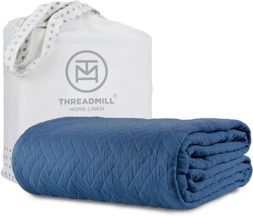 Vista 18 de Threadmill Mantas de algodón de lujo para cama de tamaño Queen Manta de tamaño Queen 100% algodón para todas las estaciones Aster Jacquard