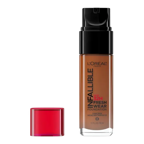 Vista 42 de L'Oreal Paris Maquillaje Infallible - Base ligera de maquillaje resistente hasta 32 horas, tono 390 Rosa Perla, 1 fl oz, el empaque puede variar