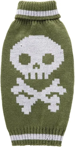 Vista 11 de Suéter de dos patas de algodón acanalado para Halloween, cuello alto a rayas alces estampado de Navidad para Teddy, Chihuahua, Shih Tzu, Yorkshire