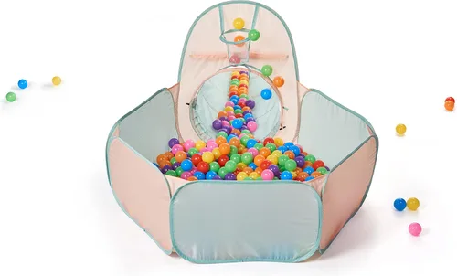 Vista 8 de UTEX Tienda de campaña desplegable 3 en 1 con túnel, pozo de pelotas para niños, niñas, bebés y niños pequeños, casa de juegos para interiores