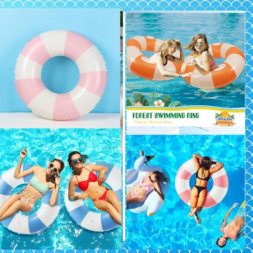 Vista 8 de Anillo de natación grande con asas para adultos, anillos clásicos de piscina de 47 pulgadas, tubos interiores de piscina, flotadores inflables