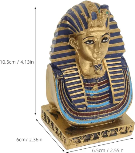 Vista 5 de FOMIYES Figura del antiguo Egipto, estatua de faraón egipcio, resina, figura de tutankamón, figura de escultura del antiguo Egipto, adorno