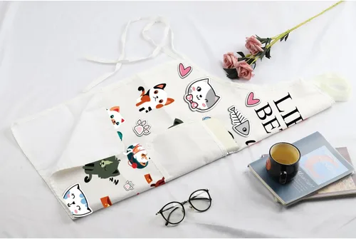 Vista 7 de MBMSO Delantal para gatos con bolsillos, delantal de cocina para gatos, divertido delantal de cocina para gatos, regalo para amantes de los gatos