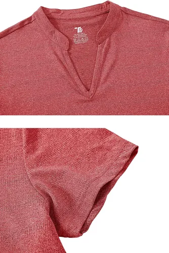 Vista 6 de YSENTO Camisetas polo de golf de ajuste seco para mujer manga corta cuello en V sin cuello camisetas deportivas