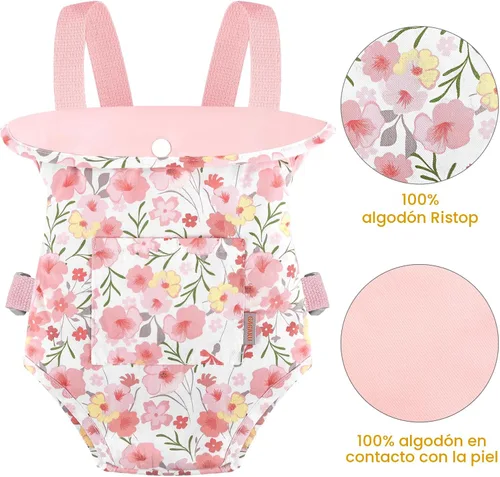 Vista 4 de Portabebés para Muñecas de GAGAKU para Niñas Pequeñas Portabebés para Muñecas Reborn Portador de Muñecas para Bebés Pequeñas Edades 1-3 Años