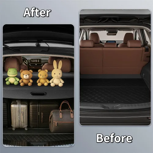 Vista 6 de cubierta retráctil para equipaje compatible con Toyota Highlander 2014 2015 2016 2017 2018 2019, impermeable, protector de seguridad, tonneau