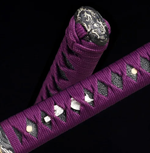 Vista 7 de Katana Sword Real Hand Forged Japanese Clay Tempered shihozume Folded Steel Blade Samurai Sword Razor Sharp Full Tang