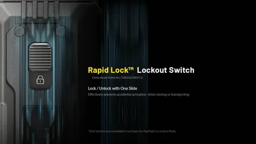 Vista 7 de Nitecore EDC37 Linterna de 8000 lúmenes de forma plana, carga rápida USB-C con pantalla OLED digital y pegatina de bloqueo de seguridad