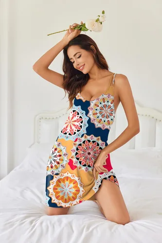 Vista 2 de Ekouaer - Camisón sin mangas con cuello en V para mujer