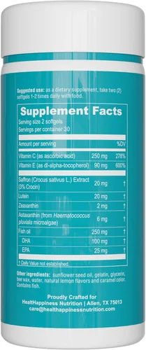 Vista 8 de UpNourish AREDS 2 Vitaminas oculares para personas mayores, suplemento de salud ocular de luteína para adultos, alivio de la fatiga ocular por