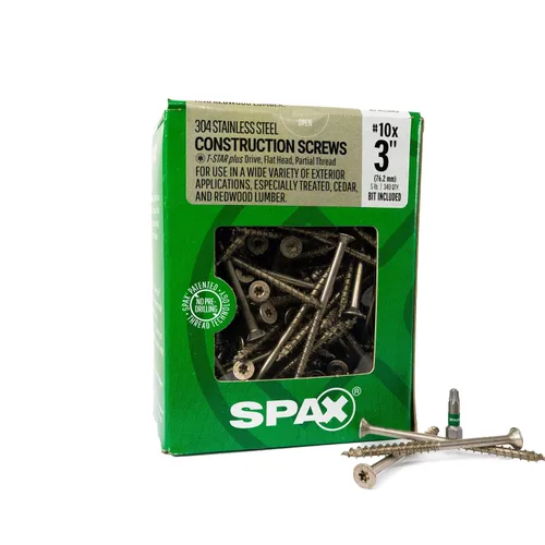 Vista 11 de SPAX Tornillos de madera de acero inoxidable con cabeza plana exterior de 1-1/2 pulgadas, diseño Torx T-Star Plus (155 EA) broca de 1 libra incluida