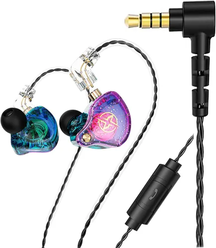 Vista 15 de FEDAI DX2 - Auriculares con monitor de oído, estéreo de alta fidelidad IEM, auriculares profesionales con aislamiento de ruido, auriculares Negro
