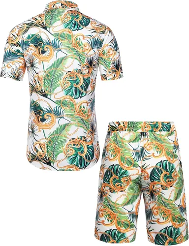 Vista 3 de Daupanzees - Camisa hawaiana de manga corta con botones para hombre
