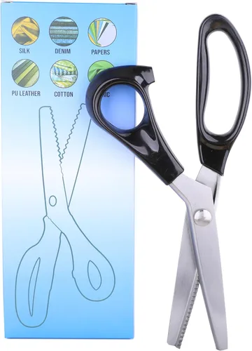 Vista 2 de Hui Tong Tijeras para Rosar Fuertes y Afiladas para Tela, Tijeras para Rosar Dentadas y Festoneadas, 3mm, 5mm, 7mm (Dentadas 3mm)