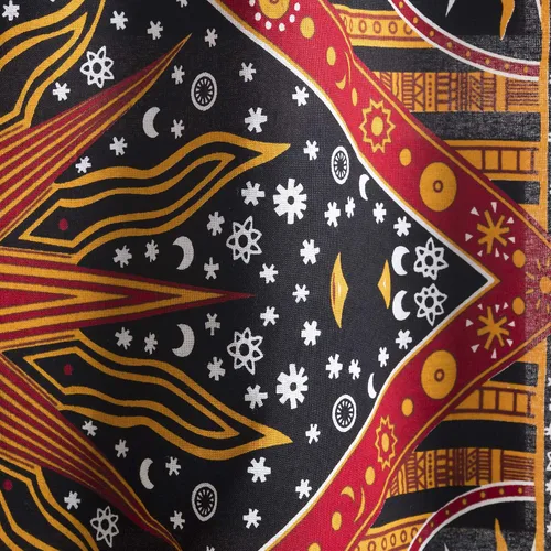 Vista 2 de Popular Handicrafts – Cortinas de ventana con diseño de mandala hippie indio, estilo bohemio, sol ardiente, luna gitana, hermosas cortinas
