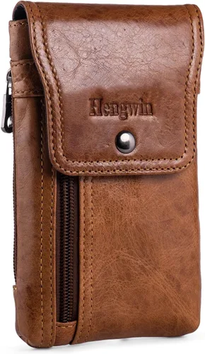 Vista 7 de Funda de cuero genuino para teléfono celular para cinturón, funda para cinturón para iPhone 17 Pro 16e 15 Pro 14 Pro 13 Pro 12 Pro Samsung Galaxy