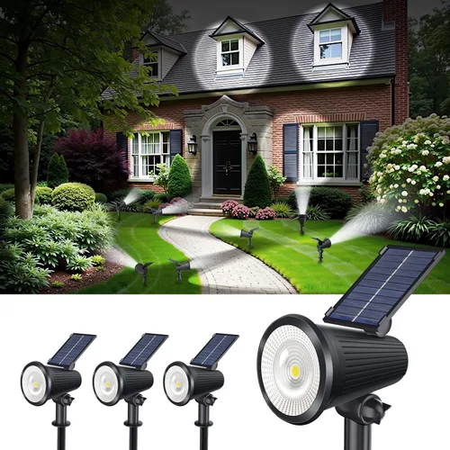 Vista 10 de Solar Powered Spotlights Outdoor Waterproof Sunset Spot LED Lights Ultra Bright for Tree, Flag, Lawn, Statue, Pool, Garden, House, Wall, Yard, Path