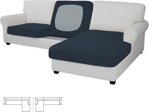 Vista 141 de Easy-Going - Funda de cojín elástica individual para sofá biplaza, sillón, funda de cojín protectora, suave, flexible con parte inferior elástica