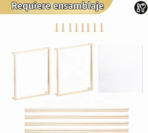 Vista 6 de NUPTIO Jarrones dorados para centros de mesa con panel acrílico, 15.75