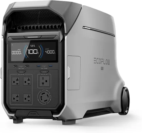 Vista 10 de EF ECOFLOW Central eléctrica 4096Wh DELTA Pro 3 con panel solar portátil de 400W, salida de CA de 4000W a 120/240V, generador solar para uso