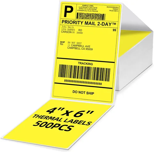 Vista 23 de 4x6 Thermal Labels, Shipping Address Label (Pack of 250 4x6 Roll Labels) Blue Labels Compatible with JADENS, ASprink, Phomemo, Rollo, Zebra